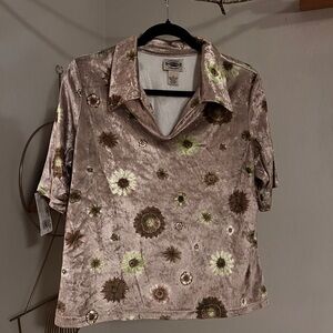 Floral Velvet Women's Top